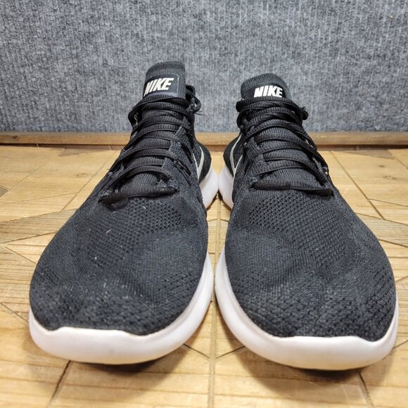 Nike Free RN Flyknit Running Sneakers Shoes Mens 11.5 Black White 880843 001 - Picture 4 of 12